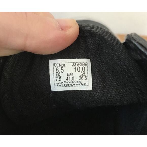 Vans Off the Wall Black Leather Lace Up Sneakers 8.5 Mens 10 Womens EU 41 main image 5